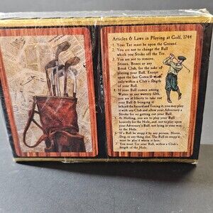 Vtg NIB Golf Playing Cards Congress Factory Brand Made in Spain Nostalgi 2 Decks